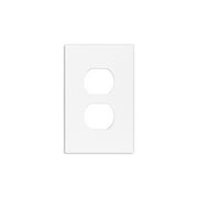 Hyper Tough Duplex Screwless Wallplate, Impact Resistant, Snaps in Place for a Seamless Look, Matte Finish, White