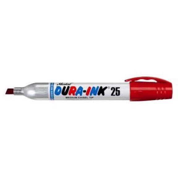 DURA-INK® 25 Permanent Ink Marker, Red, 1/8 to 1/4 in Tip, Chisel