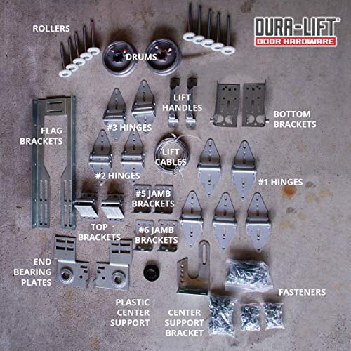 Light Duty Garage Door Hardware Kit - For 16x7 Or 18x7 Doors - Rollers, Hinges, Brackets 8 thumbnail image