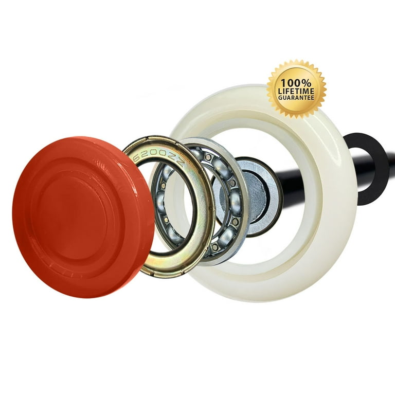 DURA-LIFT Ultra-life max 2-in dual cage, sealed 6200ZZ bearing 10-Pack Gold Nylon Garage Door Roller DURA-LIFT Ultra-life max 2-in dual cage, sealed 6200ZZ bearing 10-Pack Gold Nylon Garage Door Roller