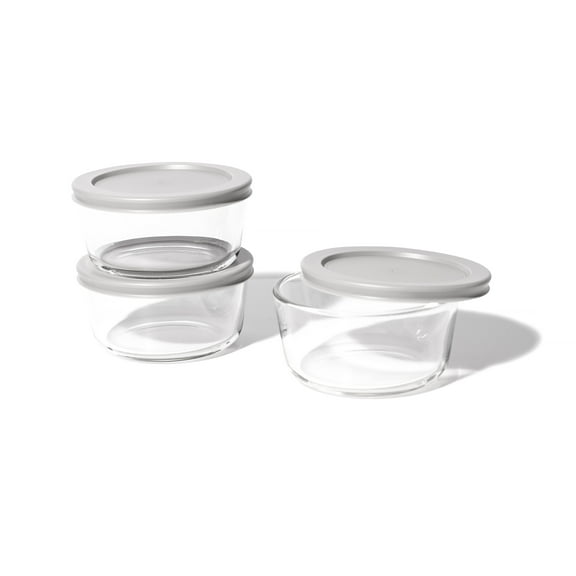 Dura Living Glass Food Storage Container with Lids, 2 Cup 6 Piece Set