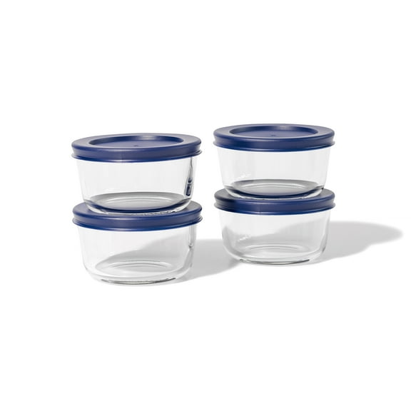 Dura Living Glass Food Storage Container with Lids, 1 Cup 8 Piece Set