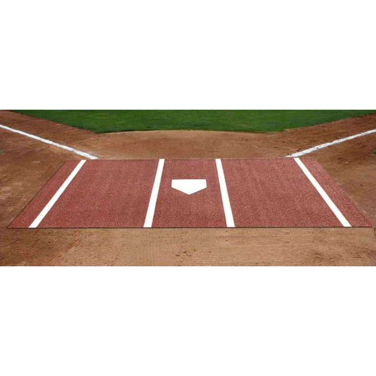 6 x 12 Clay Urethane Baseball or Softball Hitting Mat With Painted Plate