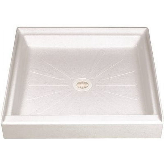 DURABASE FIBERGLASS SQUARE SHOWER FLOOR, WHITE, 34 X 34 IN.