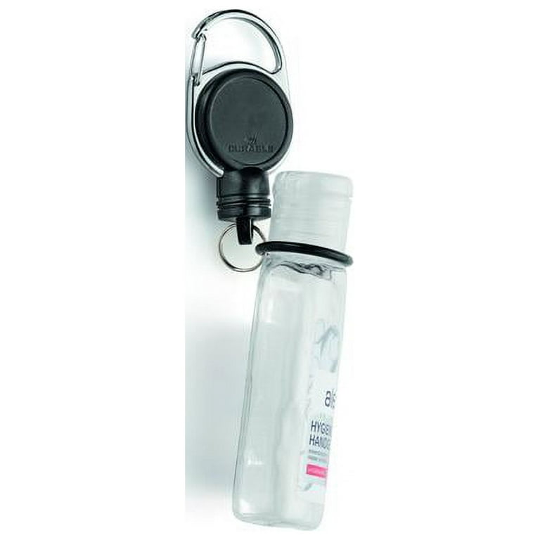 DURABLE BADGE REEL EXTRA STRONG FOR HAND SANITIZER, BLACK - 5 BX