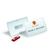 DURABLE Click Fold Magnetic Name Badge Inserts, 2-1/8 x 3-5/8 Inches, Polypropylene, Clear, 10-Pack