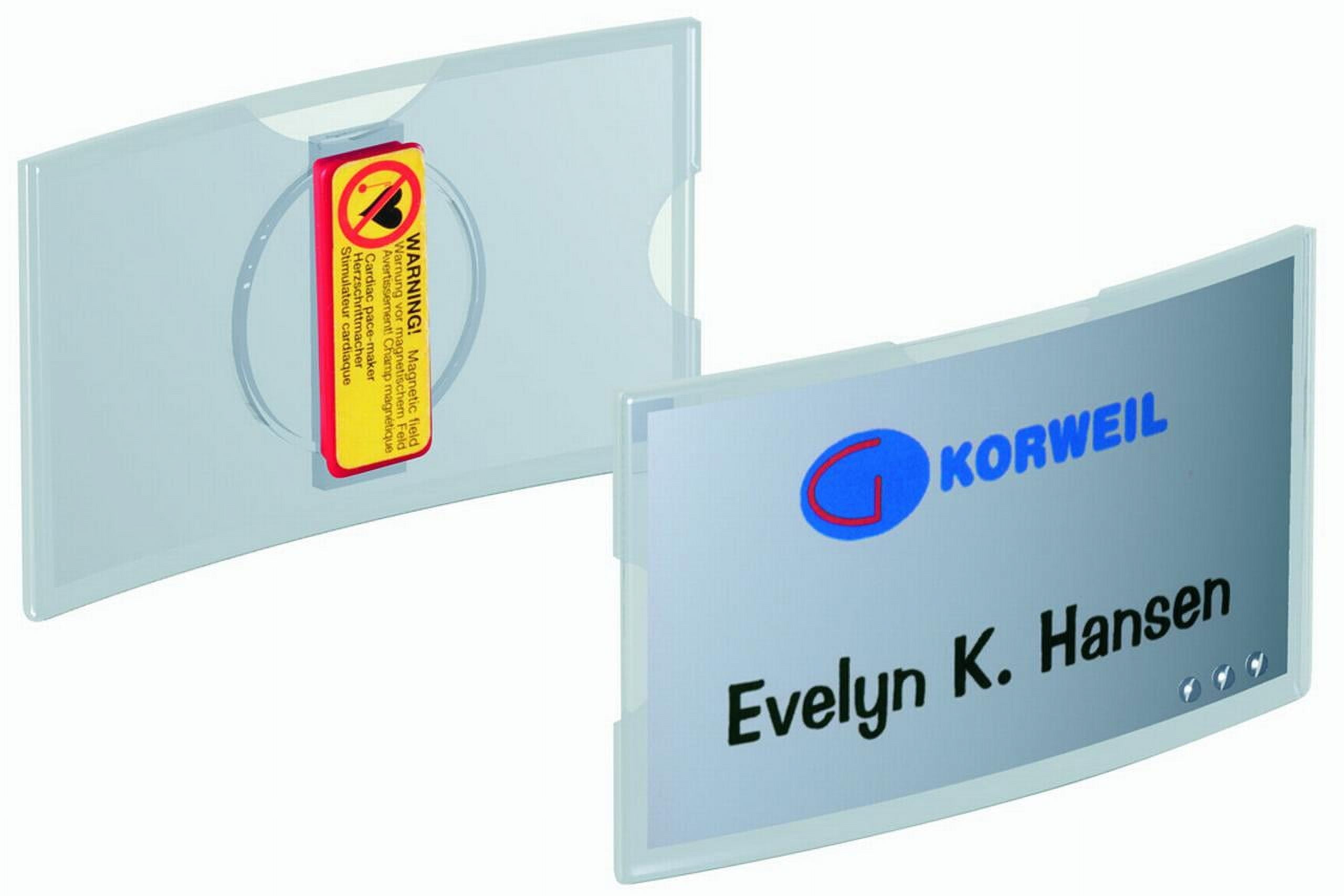 DURABLE Deluxe Convex & Magnetic Name Badge, 1-9/16" x 2-15/16", Pack of 25 (812319)