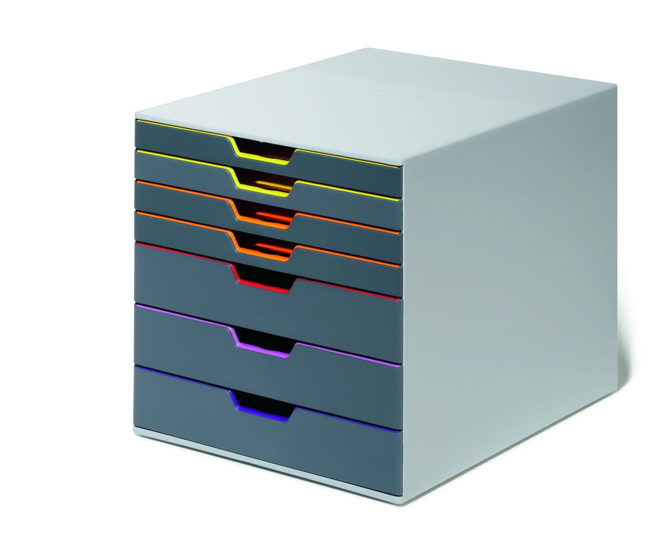 Gray and Multicolor 7-Drawer ABS Desktop Organizer