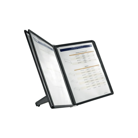 DURABLE Desktop Reference System, 5 Double-Sided Panels, Letter-Size, Black, SHERPA SOHO Design (555001)