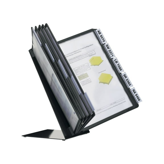 DURABLE Display Panel System VARIO® DESK 10 Letter Size Panels, Double Sided, Black, (552201)