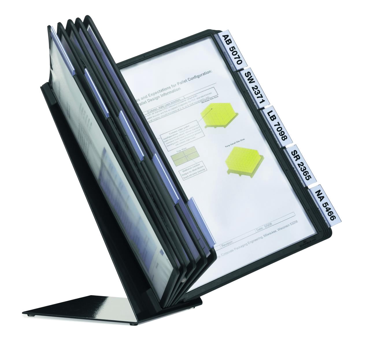 DURABLE VARIO 10-Compartment Desktop Organizers with Metal Desk Stand, Black