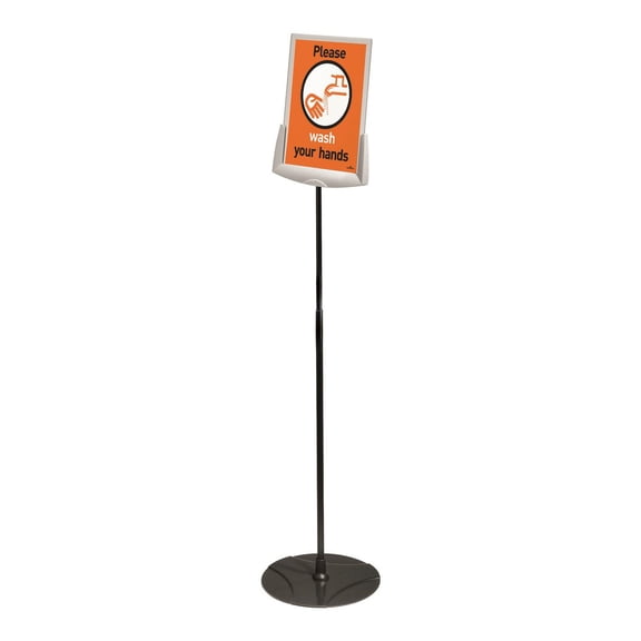 DURABLE SHERPA Infobase Telescopic 40-60 Inch Floor Sign Stand for Letter-Size Inserts (558957)