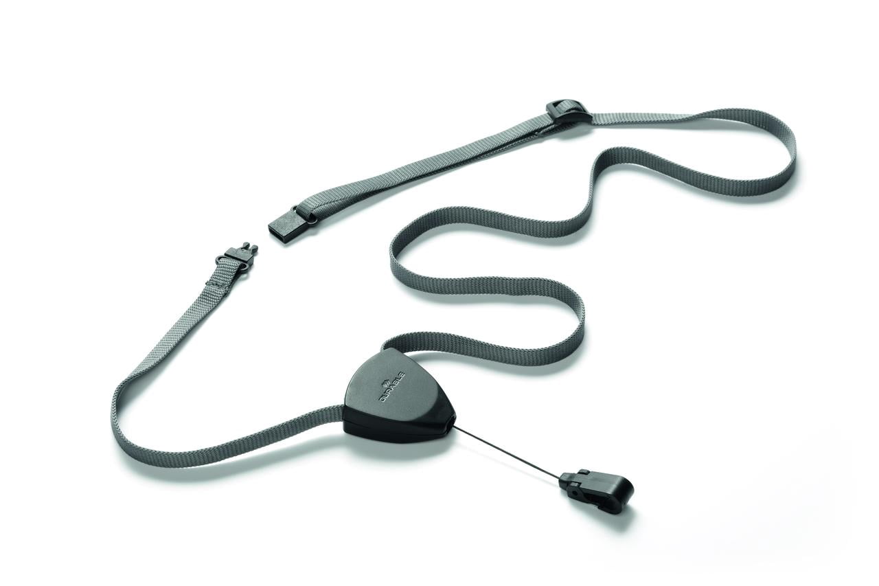 DURABLE Safety Lock Lanyard with Badge Retractable Reel, Black, Pack of 10 (830901)