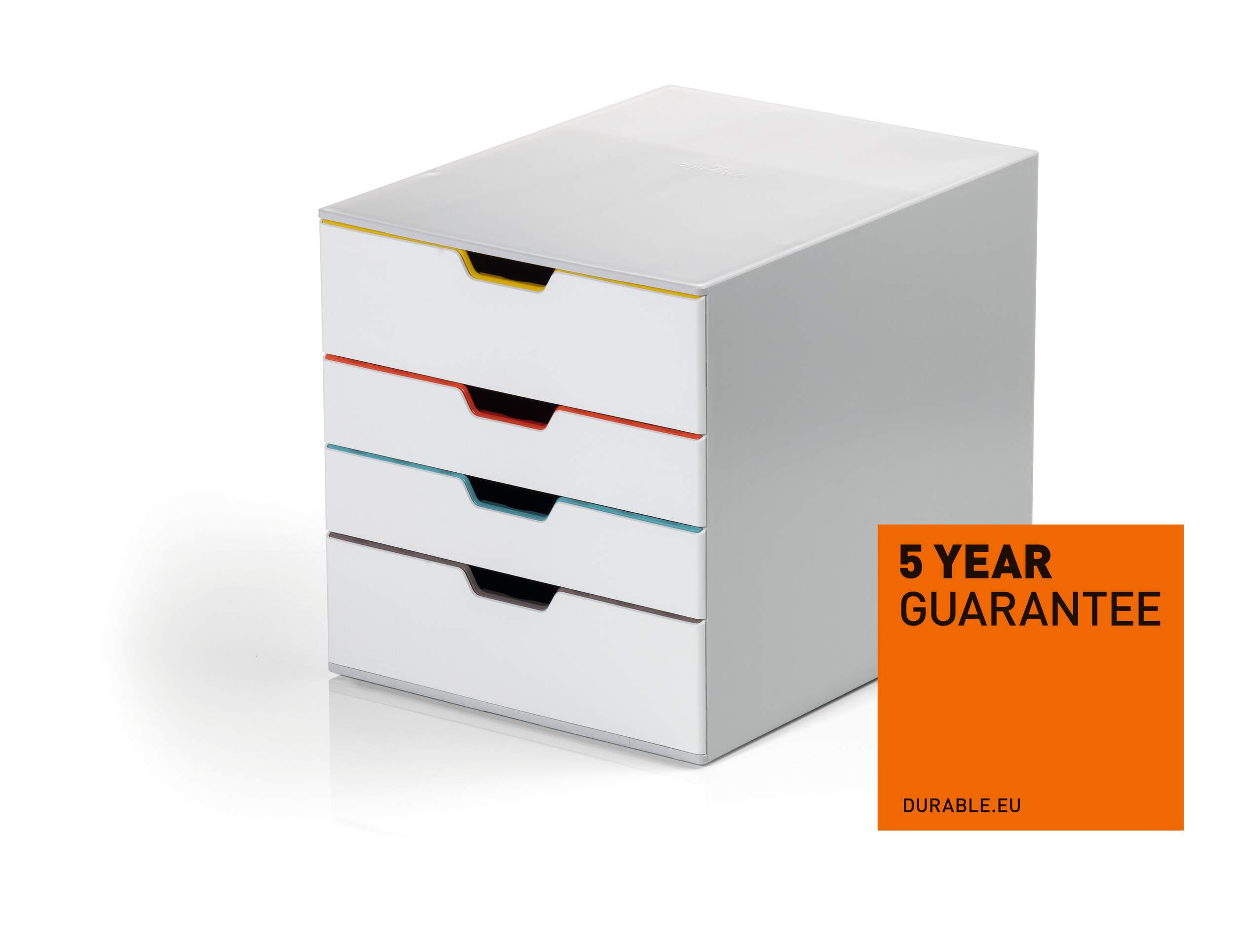 Durable VARICOLOR MIX Desktop Organizer 4 Drawer Color Coded Storage | Letter Size+