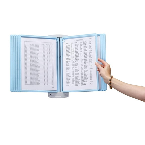 DURABLE Wall Mounted 10 Double-Sided Panels Reference System, Light Blue Borders, SHERPA Design (594306)