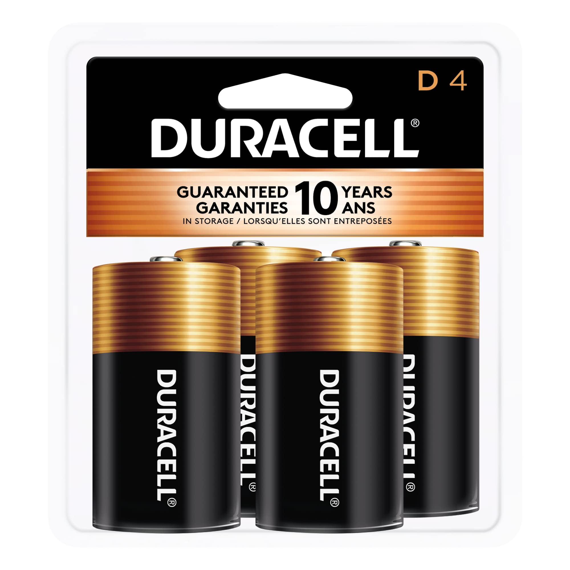 Duracell Batteries, Alkaline, D, 4 Pack - 4 batteries