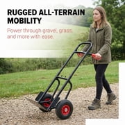DURAMOXLQ Heavy-Duty Steel Hand Truck Dolly, 330 Lb Capacity with Dual Handles and 10-Inch Rubber Wheels