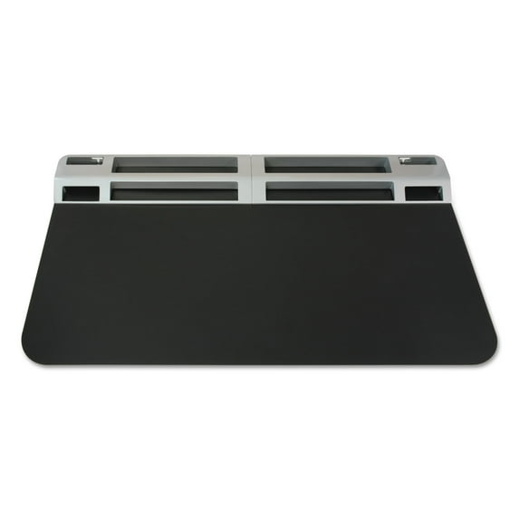 DURAPAD Desktop Organizer with Desk Pad, 8-Compartment, 36 x 20 1/2 x 1 1/4, Black