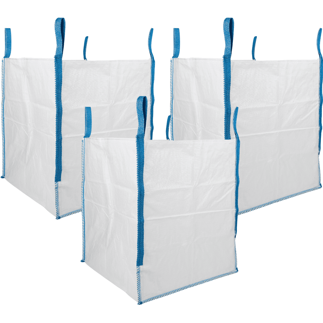 Heavy Duty White Polypropylene Construction Waste Bags, 200 Gallon, Pack of 3