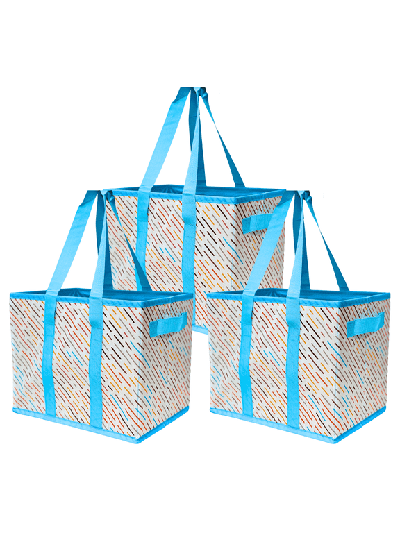 ® Collapsible Totes, All-Purpose, 13"L x 9.5"W x 11"H, Celebration, 3-Pack