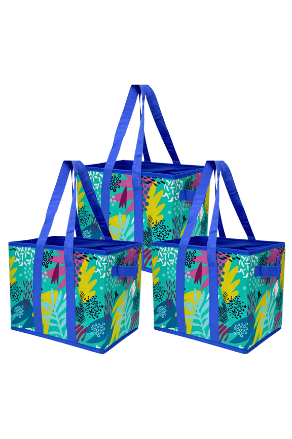 ® Collapsible Totes, All-Purpose, 13"L x 9.5"W x 11"H, Leaf, 3-Pack