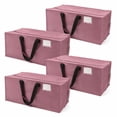thumbnail image 1 of DURASACK Heavy Duty Moving Bag Storage Container Duffle Bag with Zipper, Reinforced Carry Straps and Backpack Straps, Made of Rugged Woven Polypropylene, Pack of 4, Mauve, 1 of 5