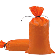 DURASACK Heavy Duty Sand Bags with Tie Strings (Bundle of 10) - 14"x26" Empty Orange Woven Polypropylene Sand & Utility Bags with 1600 Hours of UV Protection