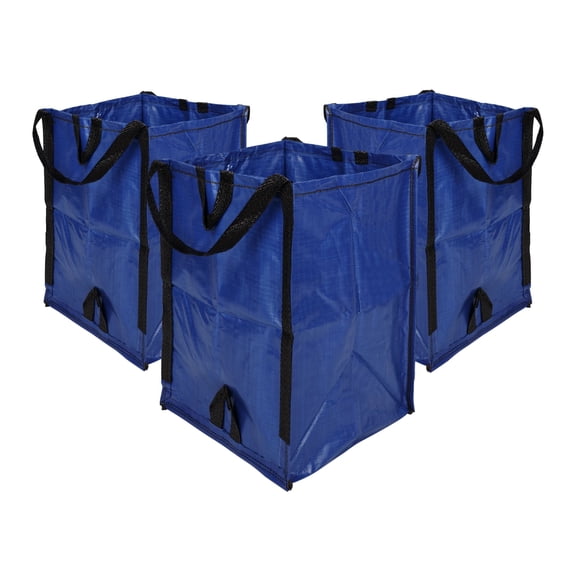 DURASACK® Home and Yard Bag, Heavy Duty, 20"L x 20"W x 28"H, Blue, 3-Pack