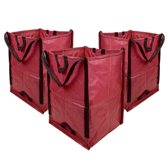 DuraSack Home and Yard Bag, Heavy Duty, 20"L x 20"W x 28"H, Red, 3-Pack