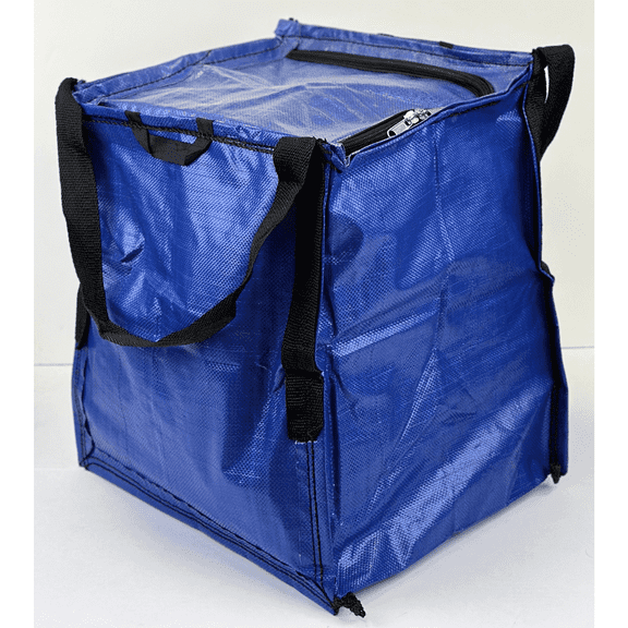 DURASACK® Home and Yard Tote with Zipper Top, Heavy Duty, 16"L x 16"W x 20"H, Blue