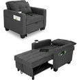 DURASPACE 3 in 1 Convertible Sleeper Chair Bed with Usb Port, Linen