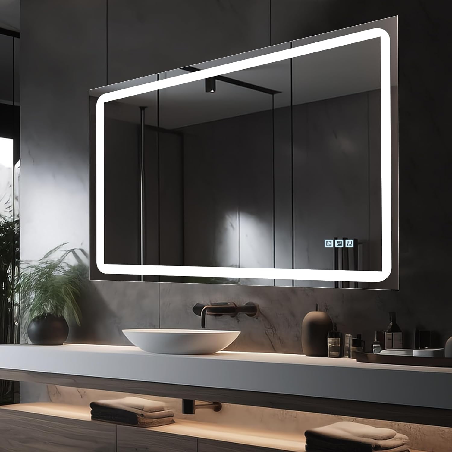 DURASPACE Bathroom Mirror 60"x 36" Anti-Fog Dimmable Led Lighted Wall ...