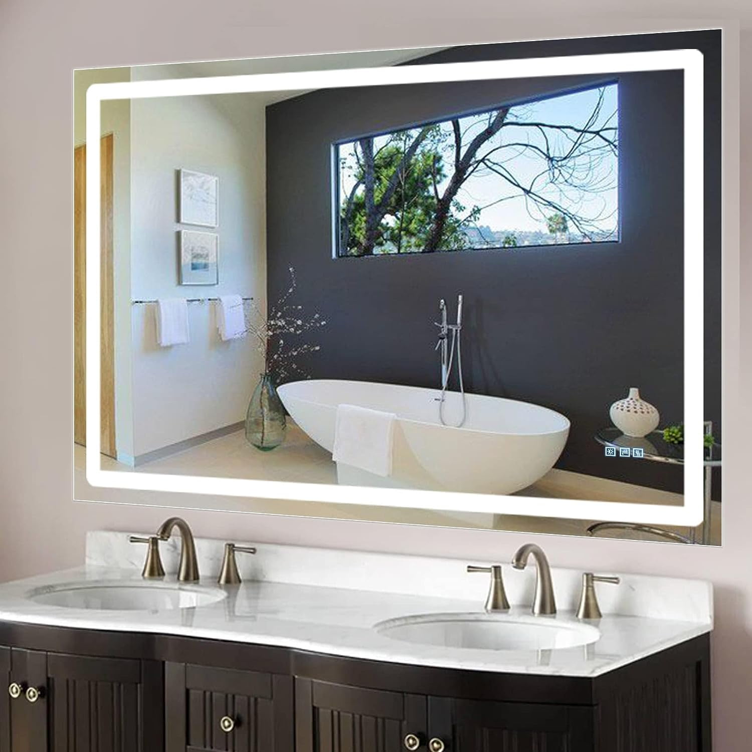 DURASPACE Bathroom Mirror 60"x 40" AntiFog Dimmable Led Lighted Wall