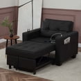 thumbnail image 1 of DURASPACE Futon Chair Bed Convertible Chair 3-in-1 Pull Out Sleeper Chair Beds for Living Room 1PC - Black Faux Leather, 1 of 5