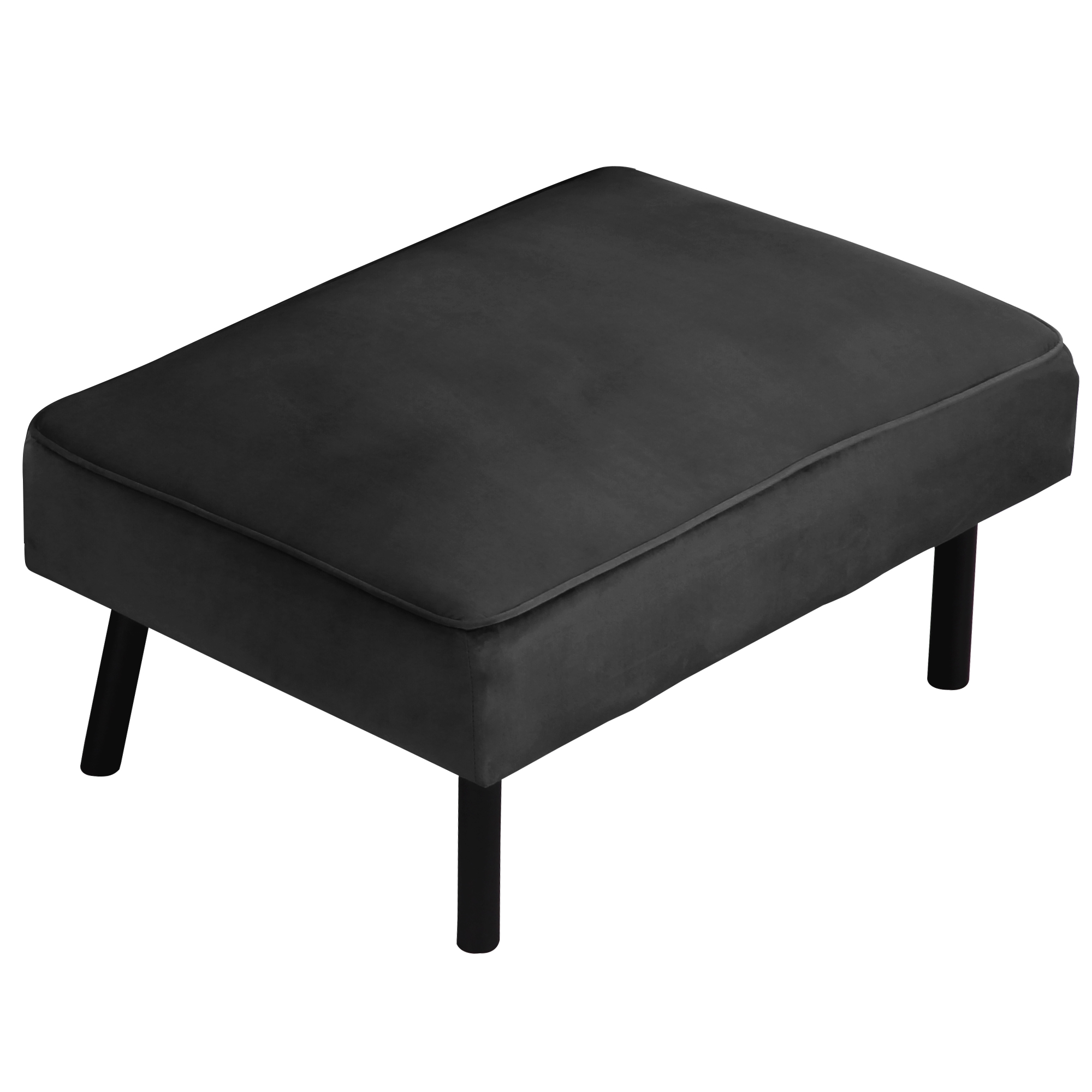 DURASPACE Rectangular Velvet Fabric Removable Ottoman Footstool,Dark