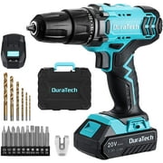 DURATECH 20V Cordless Drill, Electric Power Drill Driver Set with 1/2