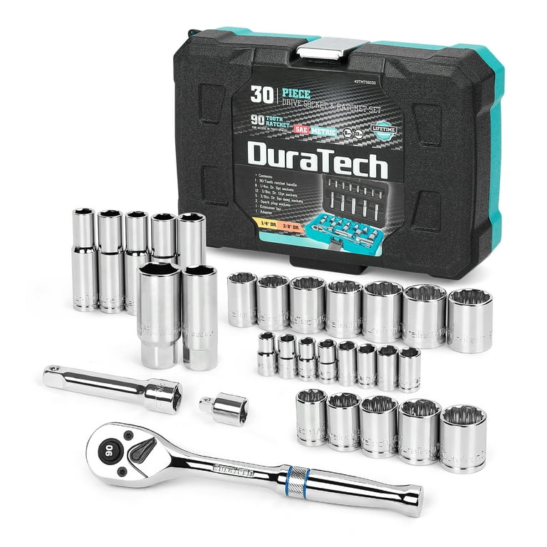 1/4 in. Drive Ratchet SAE/Metric Socket Set (30-Piece) 1/4 in. Drive Ratchet SAE/Metric Socket Set (30-Piece)