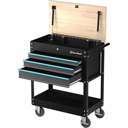 DURATECH 3-Drawer Rolling Tool Cart, 34.53 x 20.79 x 5.51 Inches