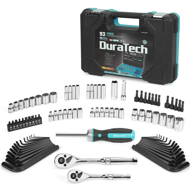 ⭐️RT-99338⭐️ DURATECH 93-Piece KIT, SAE/Metric Drive Socket & Hand Tools Set, 1