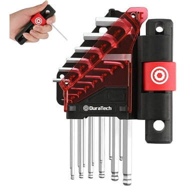 DURATECH Allen Wrench Set, T-handle Hex Key Set, 13 Pieces Long Arm Ball End Hex Wrench Set, S2 Steel, SAE 1/20-3/8 inches
