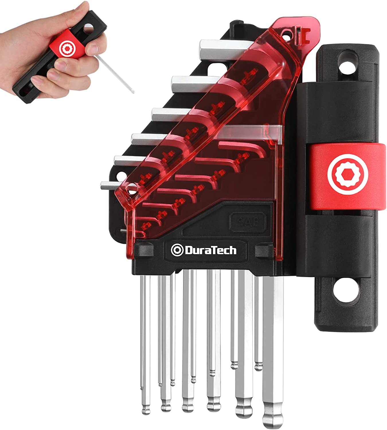 HyperTough 16 Piece Hex Key Set with 8 SAE and 8 Metric Sizes TW40044Z