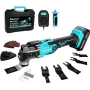 DURATECH Cordless Oscillating Tool, 20V Oscillating Multi Tool Kit with 6 Variable Speed, 3° Oscillation Angle, 24PCS, 2.0Ah, Charger & Carrying Case, for Cutting, Scraping,Sanding