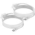 thumbnail image 1 of DURATECH Extension Cord, 3-Outlet Power Strip- 2 Prong, 16 Gauge- 12 Feet Indoor Extension Cord with Safety Cap, Perfect for Home, Office or Kitchen, White, ETL Listed, 2 Pack, 1 of 7