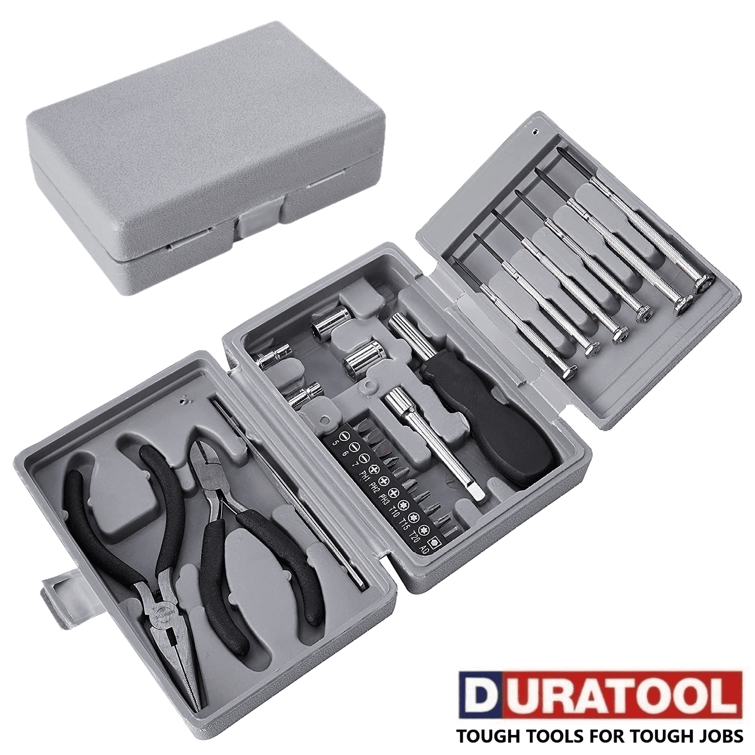 DURATOOL 25-Piece Mini Tool Kit Set for Home, Office, Dorm, and Basic  Repairs - Portable Small Tool Kit with Case for Travel 