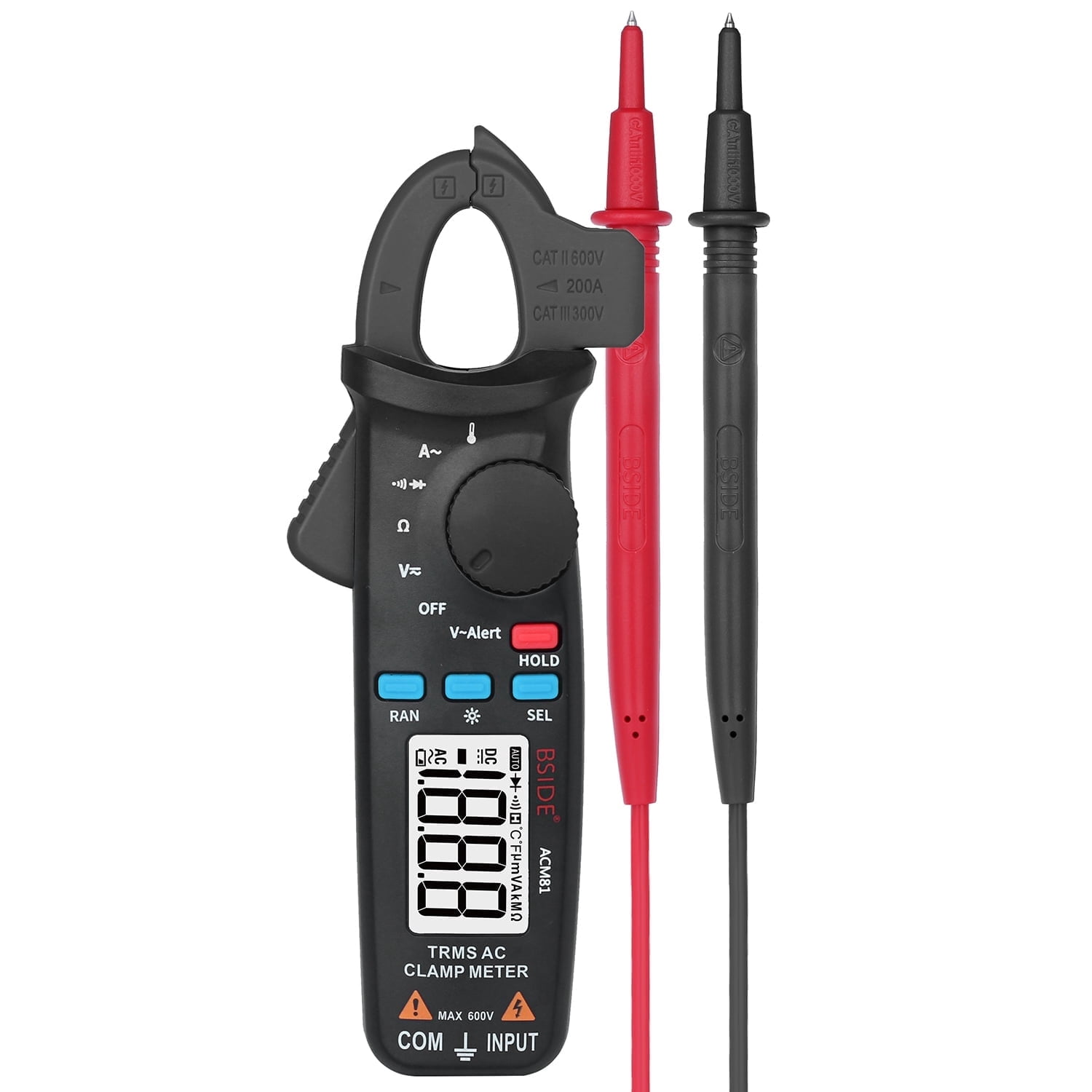 DURFICST ACM81 Leakage Current Clamp Meter 2000 Counts Multimeter Auto Range Current Voltage Tester AC DC Ammeters High Precision Digital Display Current Sensor