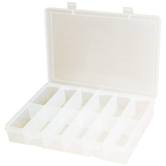 DURHAM MFG LP12-CLEAR Compartment Box, 12 Compartment, Large (Pack of 5)
