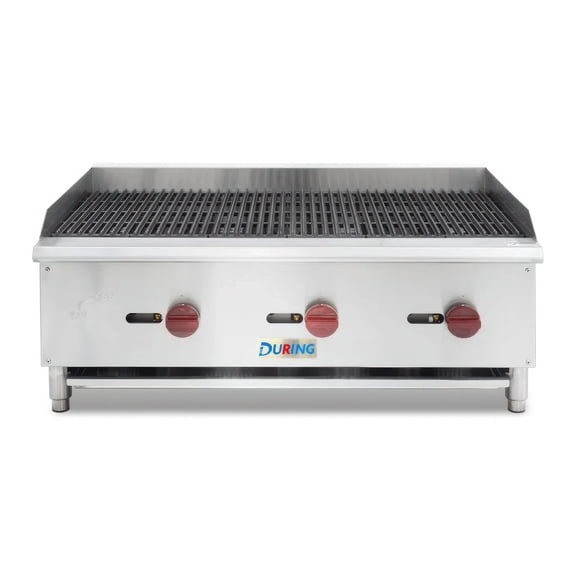 DURING D-HSD-36 36" Gas Countertop Radiant Commercial Charbroiler - 3 Burner, 90,000 BTU