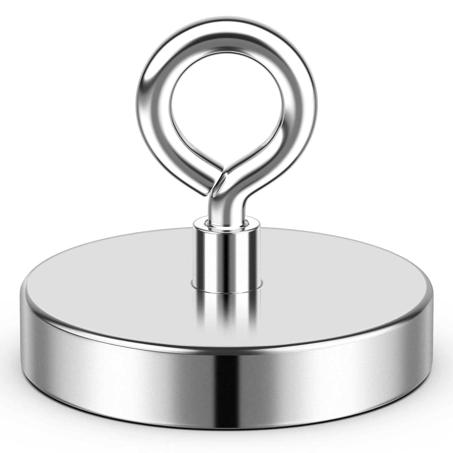 DURMATE Super Strong Fishing Magnet, 1000 lbs Pulling Force, Neodymium Rare Earth Magnet with Countersunk Hole Eyebolt, Large Magnet for Remover, Diameter 3.54 inch(90 mm)