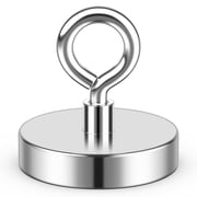 DURMATE Super Strong Fishing Magnet, 700 lbs Pulling Force, Neodymium Rare Earth Magnet with Countersunk Hole Eyebolt, Large Magnet for Remover, Diameter 2.95 inch75 mm