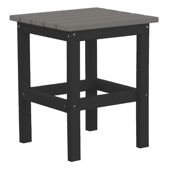 DuroGreen 15" Square Side Table - Black with Driftwood